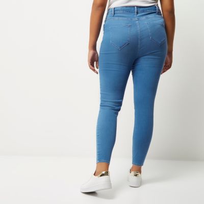 Plus bright blue Molly skinny jeans